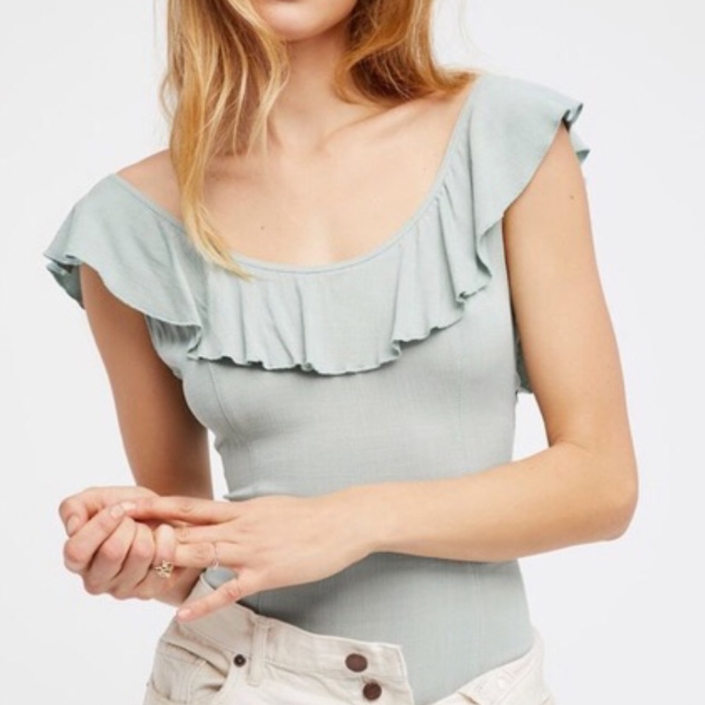 Free People | Uh Huh Ruffled Scoopback Bodysuit
